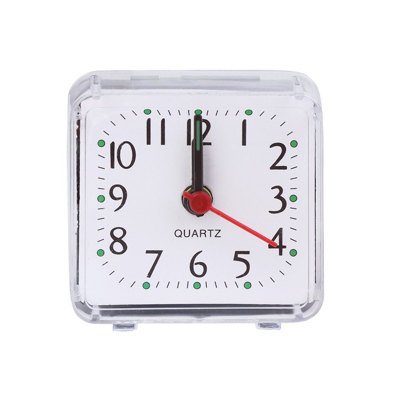fatteryu Mini Square Quartz Beep Alarm Clock Plastic Desk Table