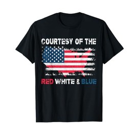 Courtesy Of The Red White And Blue Vintage America US Flag T-Shirt