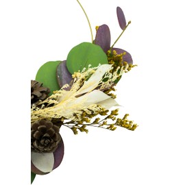 HEITMANN DECO Wreath with Artificial Leaves and Cones - Green/Brown/Beige - Approx. 28 x 28 cm