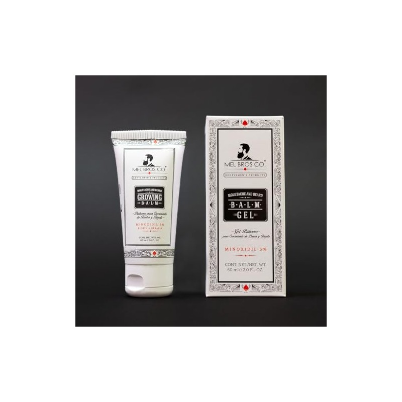Mel Bros Gel Bálsamo Crecimiento Barba Bigote 2oz 60ml Biotina