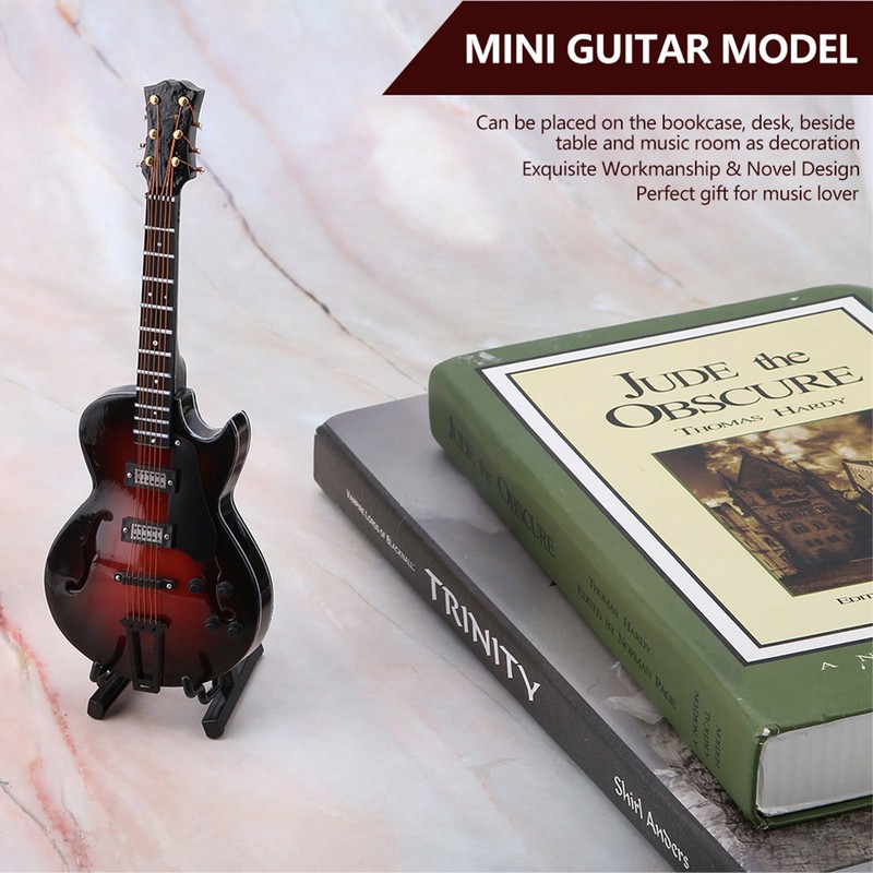5.5in Classic Miniature Guitar Replica with Stand and Case Instrument