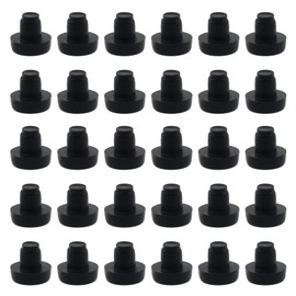 Caishun 30PCS Black Rubber Grip Cabinet Bumper Glass Table Buffer Patio Table Spacers Furniture Table Anti Slip Pad for 1/4 Inch Hole