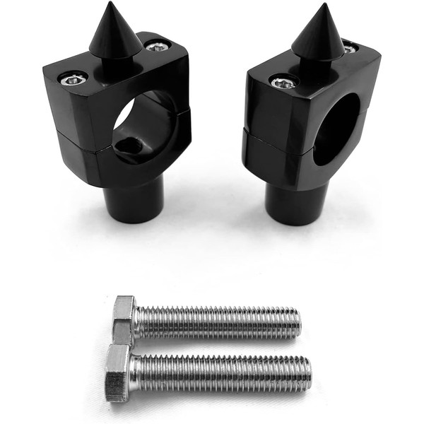 XKMT-Black Spike head ROUND 1" Handlebar Pullback Riser Clamp Compatible