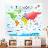 DECOWALL TP-009 World Map Tapestry Tapestry for Kids Wall Hanging