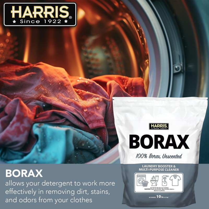 Harris Borax Powder Hard Water Laundry Booster and Multi-Purpose Cleaner,