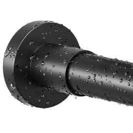 YNL Black Shower Curtain Rod 32-94 Inch(2.7-7.8ft), Non-Slip, Never Rust, Stainless Steel No Drill Spring Tension Shower Rod, Adjustable Long Curtain Rod for Bathroom Window Patio