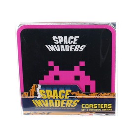 50Fifty Space Invaders Coasters Set, 4-Piece