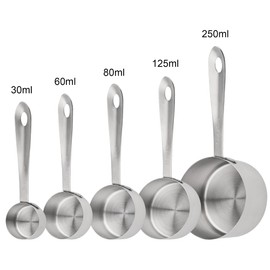 IFFMYJB Stainless Steel Measuring Cups Set, 18/8 5pcs Measuring Cups Set, Heavy Duty Metric Measuring Cups for Dry & Wet Ingredients During Kitchen & Baking