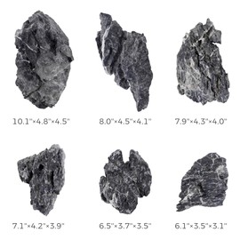 FISCAPE 6-8 Inches Natural Seiryu Stone 6 PCS Aquarium Rocks for Aquascaping, Aquarium Landscaping, Terrariums, Fish Tank Decoration, Vivariums, Paludarium, Reptile and Amphibian Enclosures