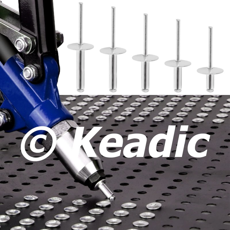 Keadic 135-piece 5 sizes aluminium blind rivets assortment set includes