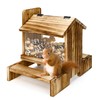 Wooden Squirrel Picnic Table Feeder, Squirrel Feeders for Outside, Squirrel