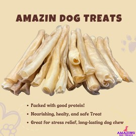 Amazing Dog Treats - Large Collagen Stick - (12 Inch - 50 Count) - Collagen Beef Cheek Rolls for Dogs - 100% Pure Collagen Sticks for Dogs - No Hide Bones for Dogs