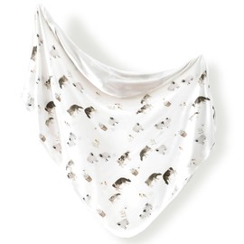 GRSSDER Baby Blankets Super Soft Stretchy Jersey Knit Swaddle Blankets for Baby Girls and Boys, Double Layer Receiving Blankets 34 x 44 Extra Large for Swaddling, Farm Animals