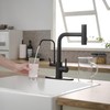Black Kitchen Faucets with Water Filter and Pull Down Sprayer,Waterfall