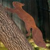 Rusty Squirrel to Screw in Wood, Garden Stake Rust Garden
