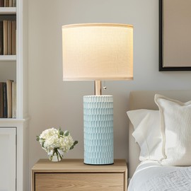 Reaketon Table Lamp Set of 2,20" Ceramic Table Lamp Bedside Lamps Nightstand Lamp Modern Table Lamp for Living Room,Bedroom & Home Office Pull Chain