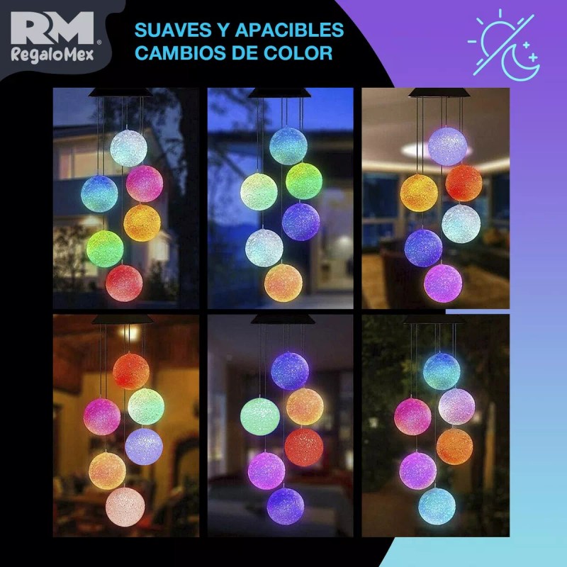 Rm Regalomex Serie De Luz Solares Tipo Campanas De Viento,