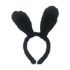 Diadema de Orejas de Conejo Luminosas, Felpa Negra, Talla Única,