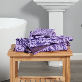 Stoneberry Home® Printed 6-Piece Towel Set Microfiber Purple Paisley