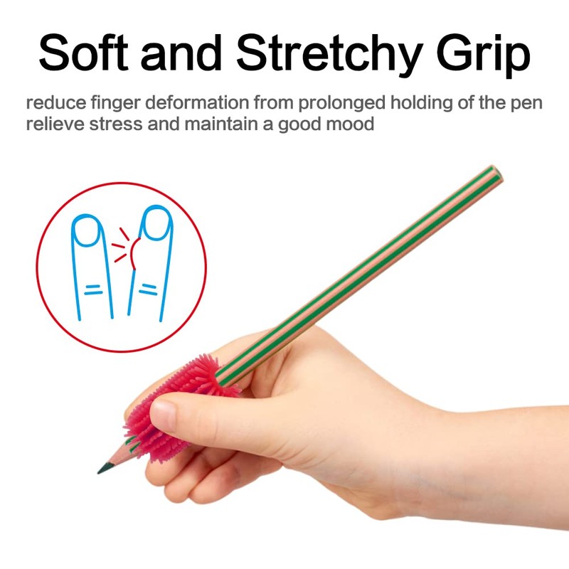 20Pcs Reusable Squishy Pencil Holders, Perfect Pencil Grips for Kids