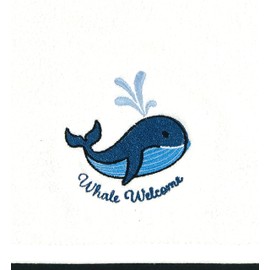 Luxury Soft Absorbent Whale Guest Hand Towels: Ocean Friendly Greetings, 2 Piece (Whale Hello There)