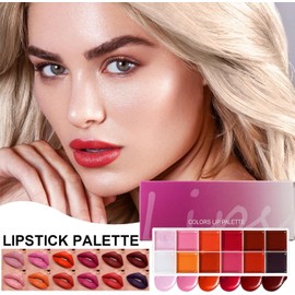 Paleta de Brillo Labial Kit 12 Colores, Larga Duración, Resistente Al Agua Maquillaje Labios Hidratante Larga Duración Para Mujeres Niñas Compacto Viaje Todo Día Brillo Mate Purpurina