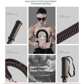 Original HAOYING Super Heavy Duty Power Twister 100kg/220lb, ITTA Solid Dual Spring Power Twister Bar, Arm And Chest Builder Strengthener (100)