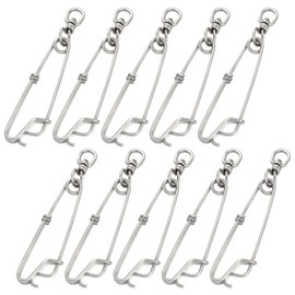 Morisho ブランチハンガー スイベル BL サルカン 付き 釣り ストリンガー 尻手ロープ ステンレス 10個 セット 1.8 × 60 mm