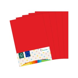 Made in the EU, 50 Sheets of Coloured Paper Red A4 80 g/m² CS Paper - Printer Paper, Copy Paper, Universal Paper for Printing, Crafts & Folding in DIN A4 Format Paper for Home and Office Supplies