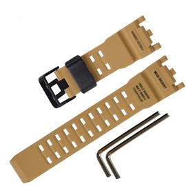 Waterproof Rubber Watch Strap for Casio for G-shock GWG-2000 Mudmaster,Wirstband accessories for Men (Black Ring/Khaki)