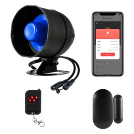 Smart Alarm System for Home Security, 120dB WiFi House Alarm Systems with Window Door Alarm Sensor and Remote Control, Alarm Security System for Shed Garage(Blue)