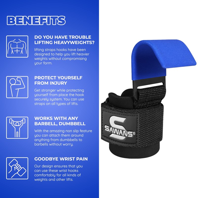 Lifting Hooks Non-Slip Coated Heavy Duty Solid Steel Neoprene Thick