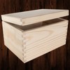 WooDeeDoo Rectangular Wooden Storage Box with Hinged Lid – 22