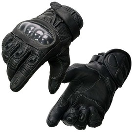Milwaukee Leather Men's Leather Motorcycle Riding Hand Gloves - Color: SH298-BLACK, Size: 5X-Large