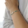 Silverly Women .925 Sterling Silver 2mm Thin Tree Blue Ball