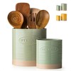 YHOSSEUN Kitchen Utensil Holder, 6.7"+5.1" Ceramic Utensil Holder for Kitchen