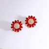 Crystal Flower Burst Stud Earirings Elegant Hypoallergenic Large Big Sterling