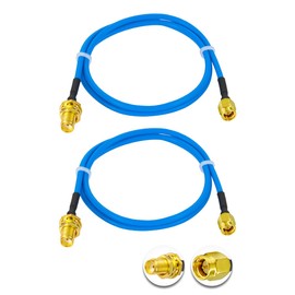 Vecys 2 x SMA Male to SMA Female RF Coaxial Cable 50 Ohm 20 Inches / 50 cm RG405 SMA RF Coaxial Pigtail Cable