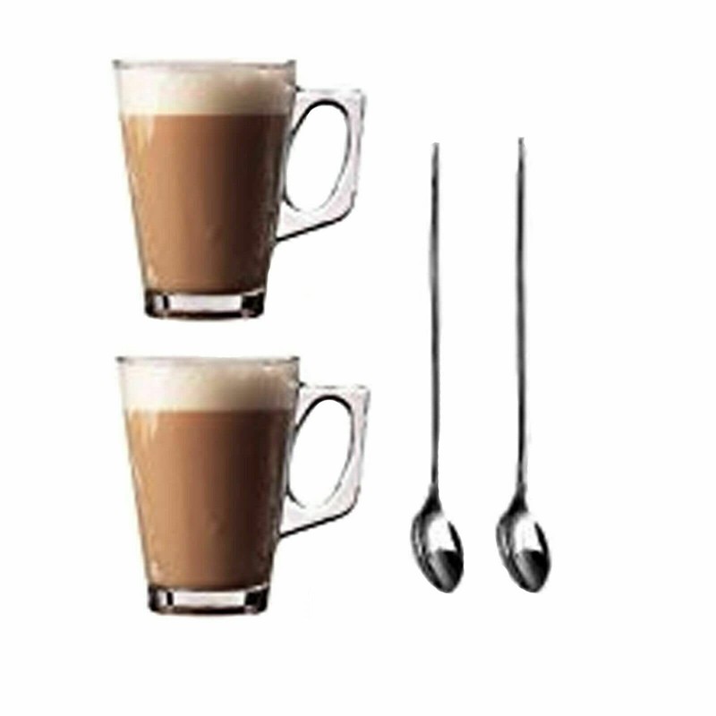 Pack of 4 - Long Handle Stainless Steel Latte Spoons