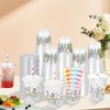 ZCPTZ 100 Sets Wildflower Plastic Cups with Straws & Lids
