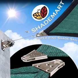 ShadeMart Heavy Duty 18' x 20' Green Sun Shade Rectangle Shade Sail, Super Ring Canopy Awning Shades for Patio Carport Yard UV Blockage Commercial Grade 260 GSM, We Custom Size