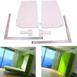 ECLV DIY Murphy Wall Bed Springs Mechanism Hardware Kit ，Vertical Wallbed Mounting,King Size,White
