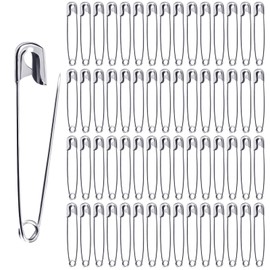 Large Safety Pins, 75 mm, 60 Pcs Heavy Duty for Clothing, Jewelry Making, Sewing, DIY Crafts (Silver)