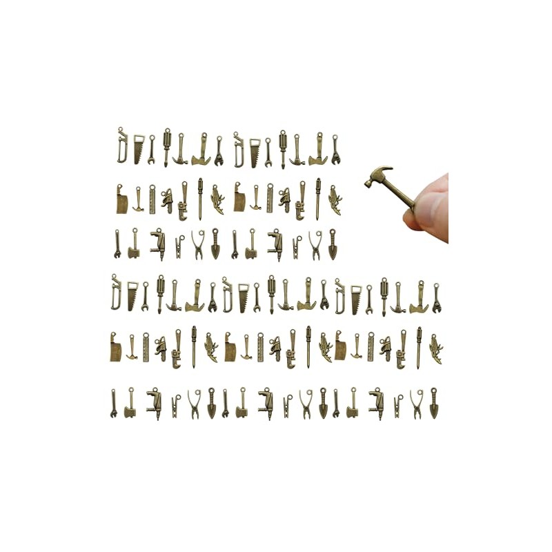 Loutas bowdee 100 Pcs Bronze Color Tool Miniature Figurines Mini