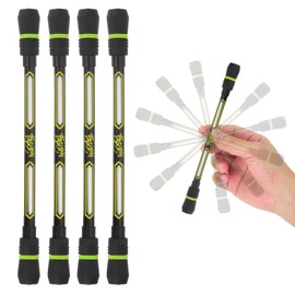 PATIKIL 4 Pcs Spinning Pen, 0.5mm Gel Pens Black Ink Rollerball Pens Fidget Rolling Finger Cool with Weighted Ball for Adults Game Entertainment Pressure Reduce Office, Yellow