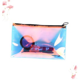 IWOWHERO Cosmetic Storage Bag Holographic Clutch Purse Clear Storage Bag with Zipper Custom Makeup Bag Pouch Cosmetic Organizer Travel Bag Glitter Handbag Makeup Organizer Accessories Bags