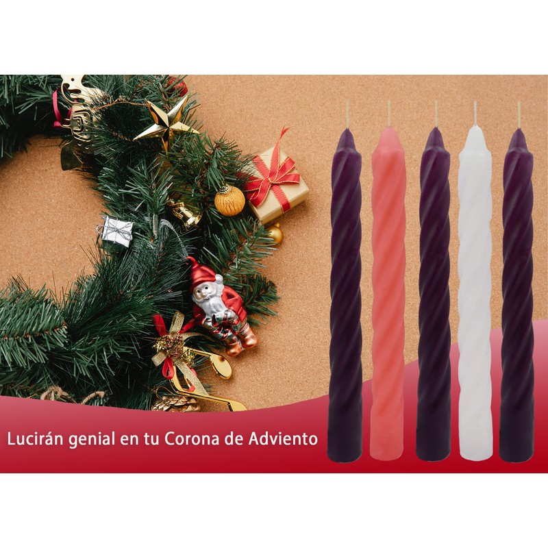 Eucaris - Velas de Adviento, Juego de 5 Velas para