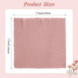 Jarsense 6PCS Napkins 42 * 42cm Burlap Tablecloth Cotton Linen Napkins for Wedding Party Banquet Room Holiday Decoration (Pink)