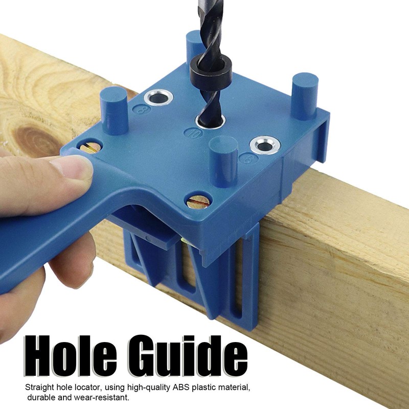 Woodworking Drilling Template 8-Piece Universal Dowel Aid with Adjustable Drill
