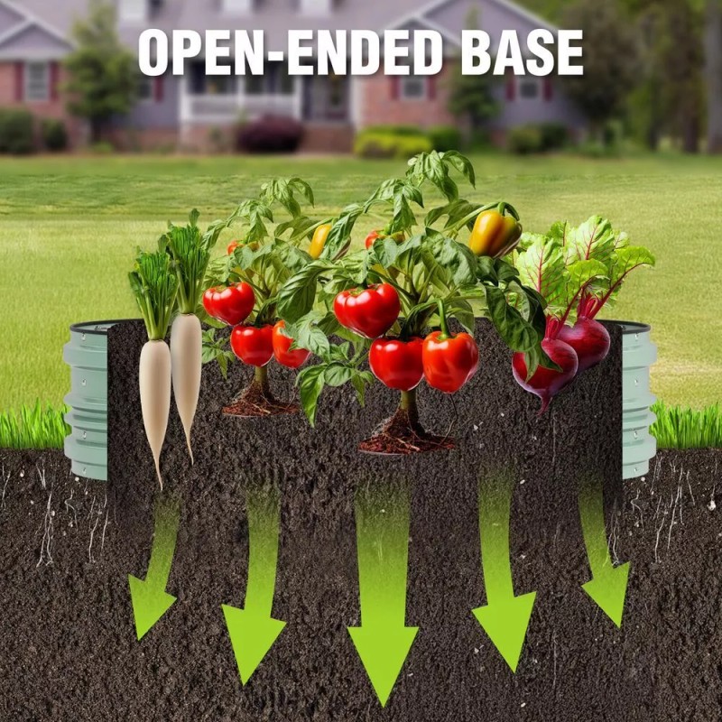 WORKPRO 4x2x1ft Galvanized Raised Garden Bed Set Rust & Corrosion